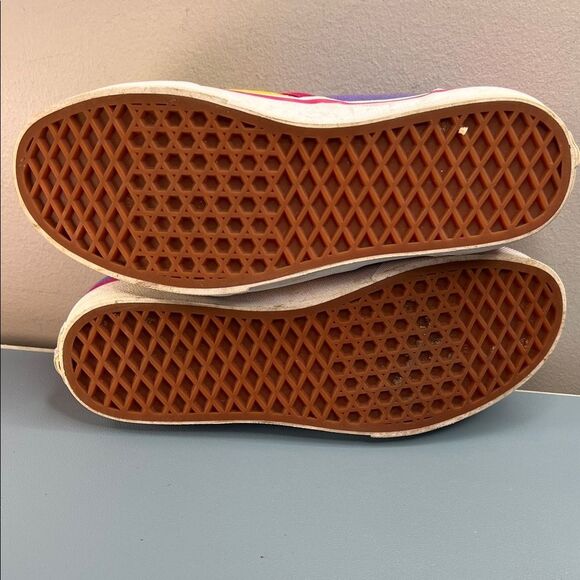 Vibrant Yellow and Purple Slip-On Shoes Juniors 6.5=W8 - Picture 5 of 6